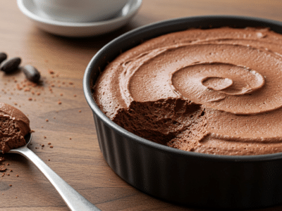 Mousse au chocolat sans œuf ni sucre ajoutés