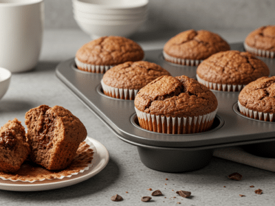 Muffin sans œuf aux pépites de chocolat moelleux et gourmand