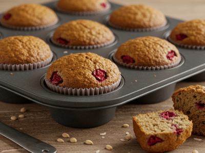 Muffins Véganes Sans Œuf Moelleux aux Fruits Rouges