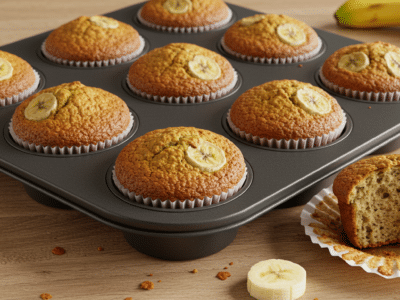 Muffins sans œuf à la banane