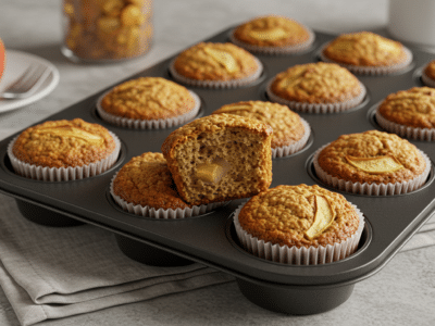 Muffins sans œuf à la compote de pommes