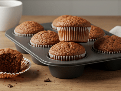 Muffins sans œuf au chocolat moelleux