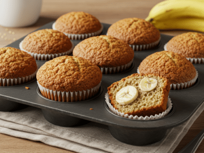 Muffins sans œuf au yaourt et à la banane