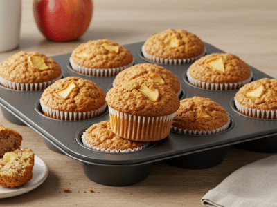 Muffins sans œuf diététiques à la compote de pommes