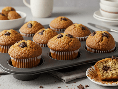Muffins sans œuf saveur vanille et pépites de chocolat