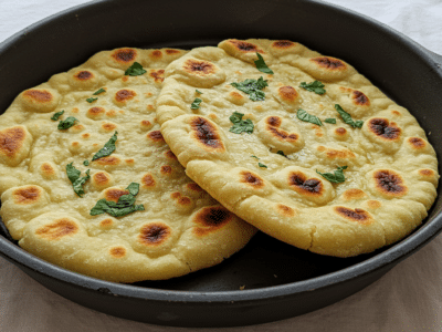Naan sans gluten et sans lactose fait maison
