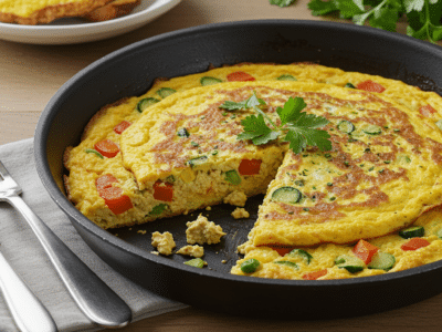 Omelette Vegan Sans Œuf à Base de Tofu et Farine de Pois Chiches