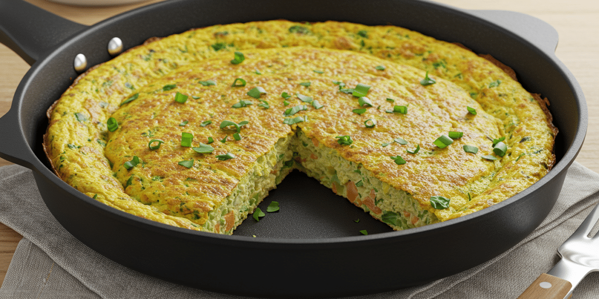 Omelette végétale sans œuf à base de farine de pois chiche