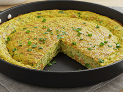Omelette végétale sans œuf à base de farine de pois chiche