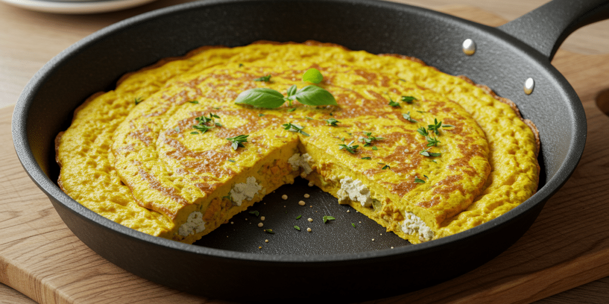 Omelette végétalienne sans œuf et sans farine