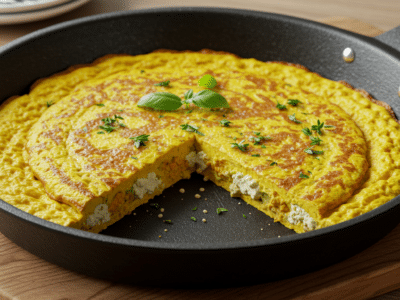 Omelette végétalienne sans œuf et sans farine
