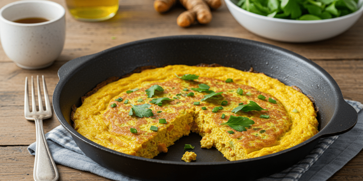 Omelette végétalienne sans œuf et sans lait