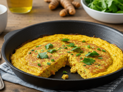 Omelette végétalienne sans œuf et sans lait