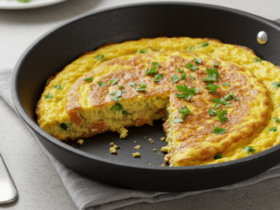 Omelette végétalienne sans œufs à base de farine de pois chiche