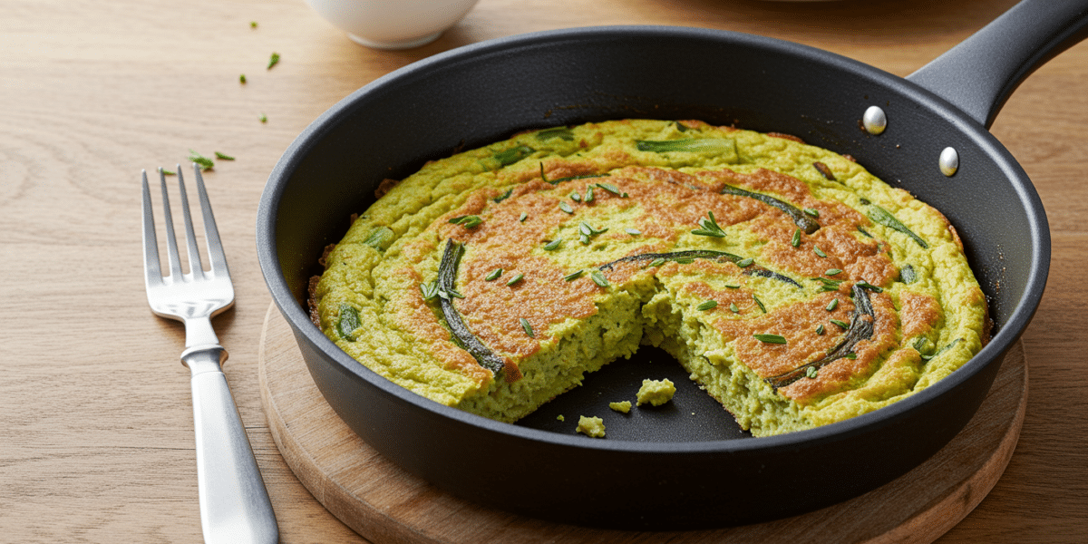 Omelette vegan sans œuf ni lait à base de farine de pois chiche