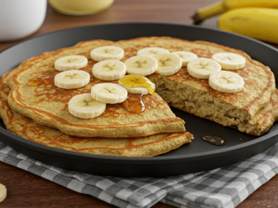 Pancakes Sans Œuf Healthy à la Banane et Farine d&rsquo;Avoine