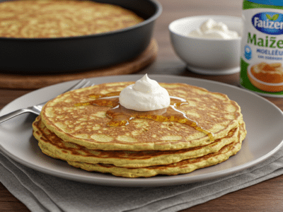 Pancakes sans œuf à la Maïzena, moelleux et légers