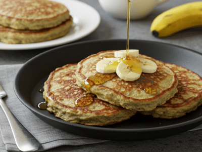 Pancakes sans œuf à la banane et à l&rsquo;avoine