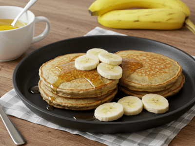Pancakes sans œuf à la banane et flocons d&rsquo;avoine