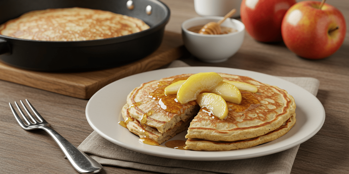 Pancakes sans œuf à la compote de pommes