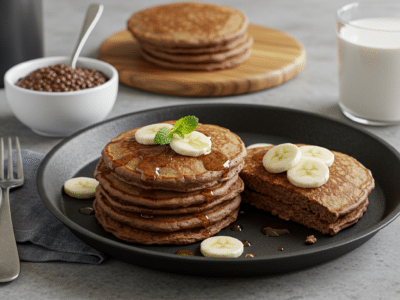 Pancakes sans œuf au chocolat moelleux