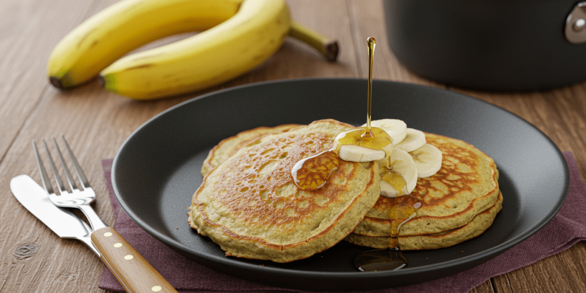 Pancakes sans œuf et sans farine à base de banane et flocons d&rsquo;avoine