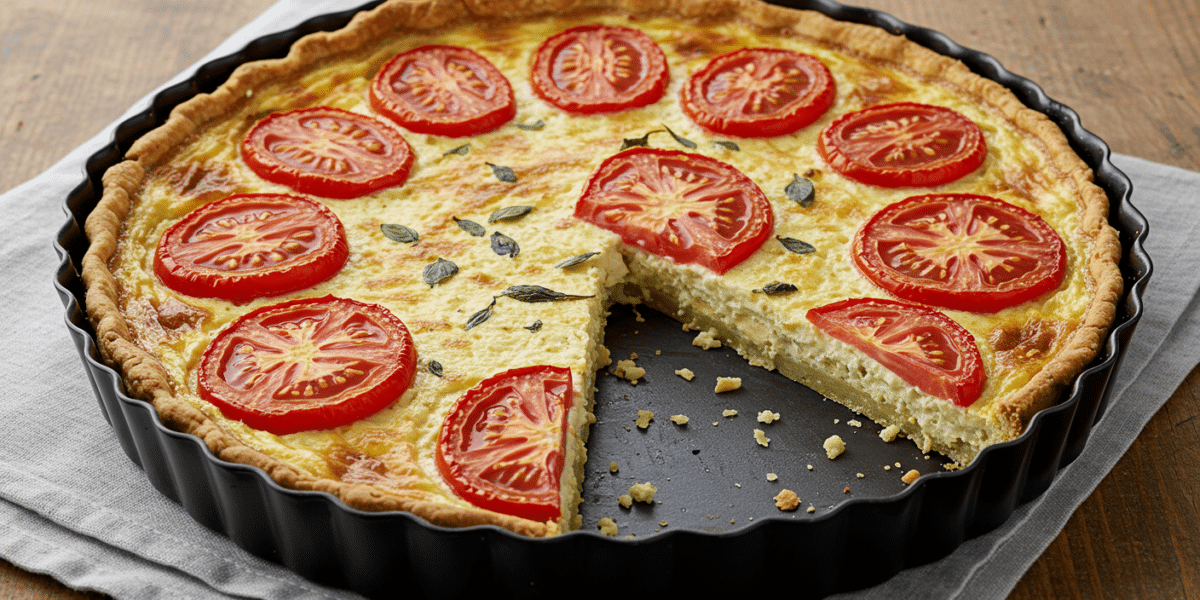 Quiche sans œuf à la tomate