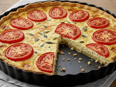 Quiche sans œuf à la tomate