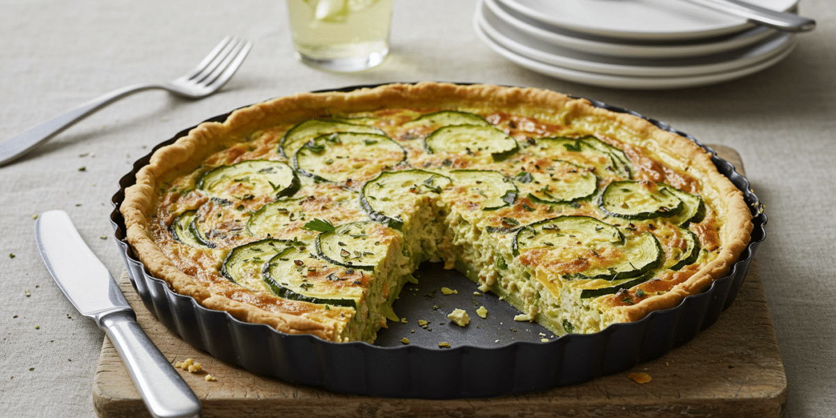 Quiche sans œuf, sans pâte et sans crème à base de légumes et tofu soyeux