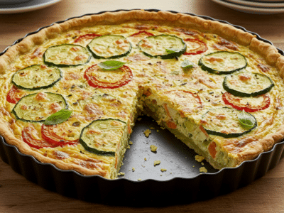 Quiche sans œuf et sans crème végétalienne