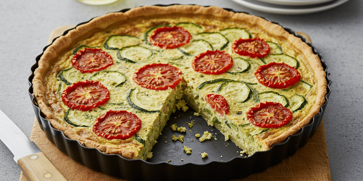Quiche sans œuf et sans pâte – recette végétalienne légère et savoureuse