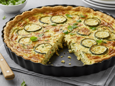 Quiche sans œuf et sans pâte à base de tofu soyeux et légumes