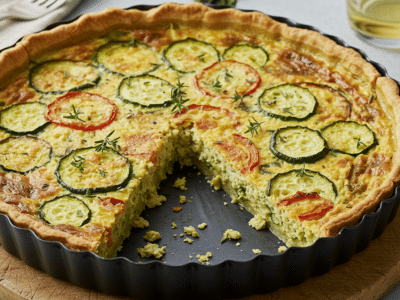 Quiche sans œuf ni crème végétalienne