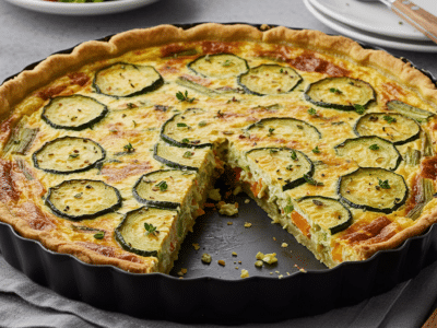 Quiche sans œuf rapide aux légumes et crème végétale