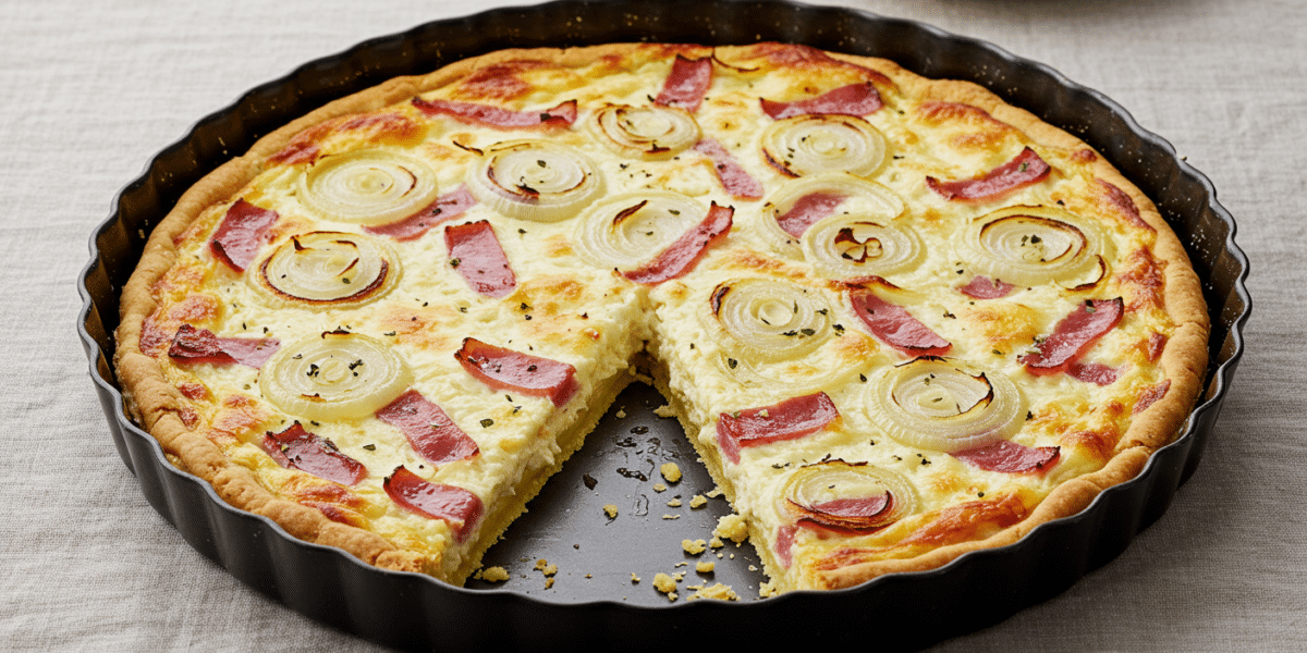 Tarte Flambée sans œuf traditionnelle alsacienne