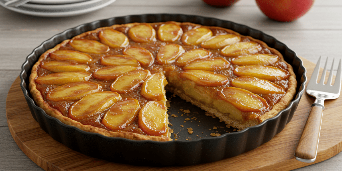 Tarte Tatin sans œuf, caramel aux pommes fondantes