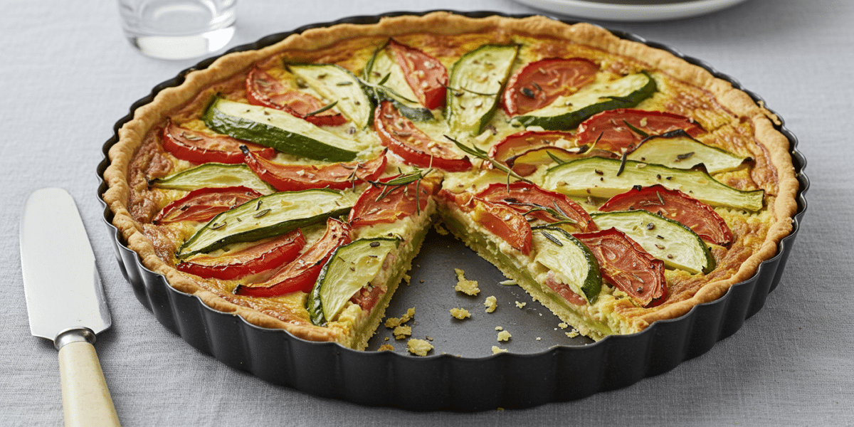 Tarte sans œuf et sans crème aux légumes de saison