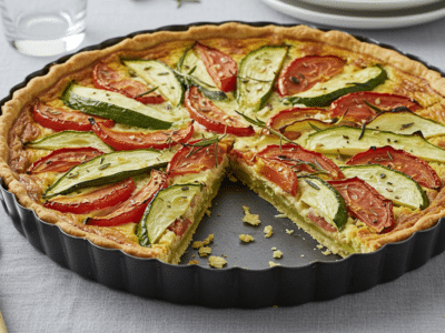 Tarte sans œuf et sans crème aux légumes de saison