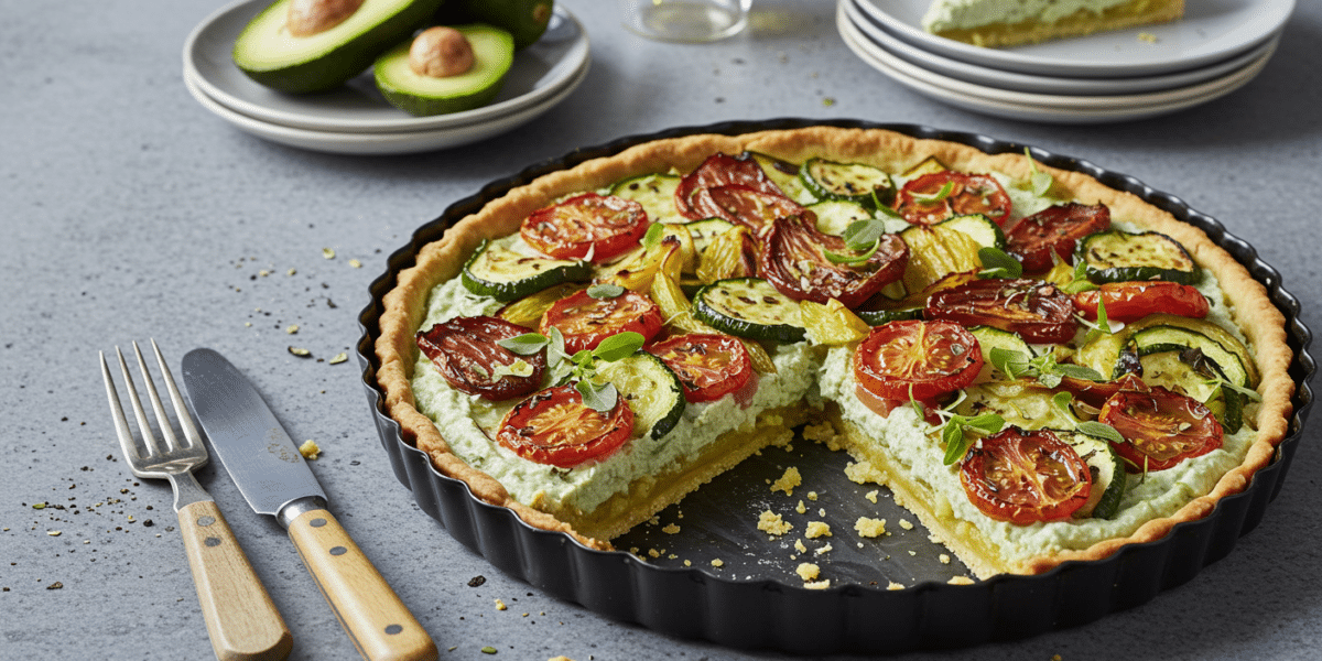 Tarte sans œuf et sans gluten aux légumes de saison