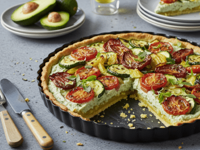 Tarte sans œuf et sans gluten aux légumes de saison
