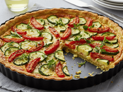 Tarte sans œuf ni levure aux légumes de saison