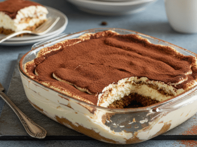Tiramisu sans œuf à la ricotta et café