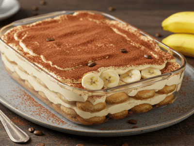 Tiramisu sans œuf aux spéculoos et banane