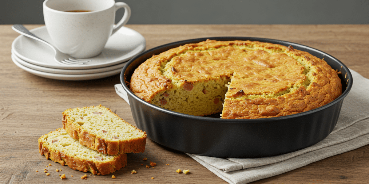 Cake salé sans lait aux légumes et jambon
