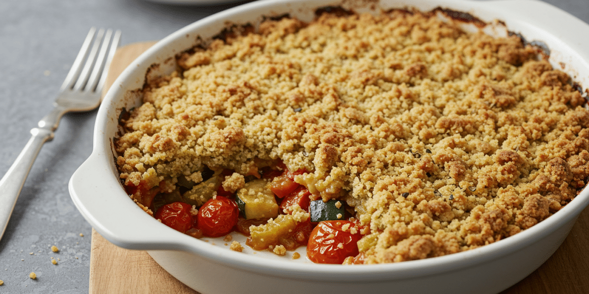 Crumble salé aux légumes méditerranéens sans lactose