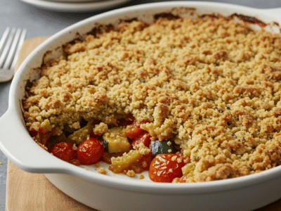 Crumble salé aux légumes méditerranéens sans lactose