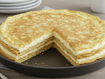 Gâteau de crêpes sans lactose gourmand