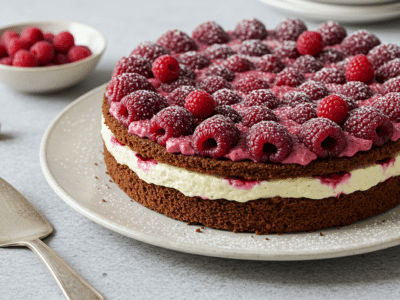 Gâteau de mariage sans lactose au chocolat et fruits rouges