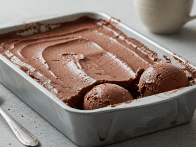 Glace au chocolat sans sorbetière et sans lait