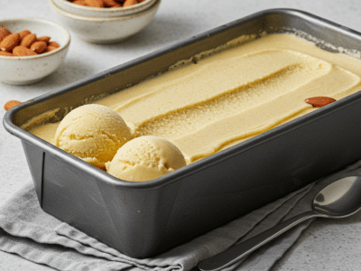 Glace maison au lait d&rsquo;amande sans sorbetière